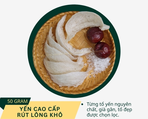 TỔ YẾN RÚT LÔNG KHÔ CAO CẤP HỘP 50GRAM