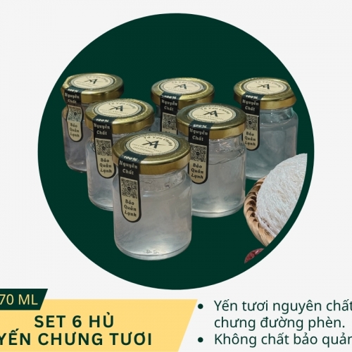 SET 6 HỦ YẾN CHƯNG ĐƯỜNG PHÈN 70 ML
